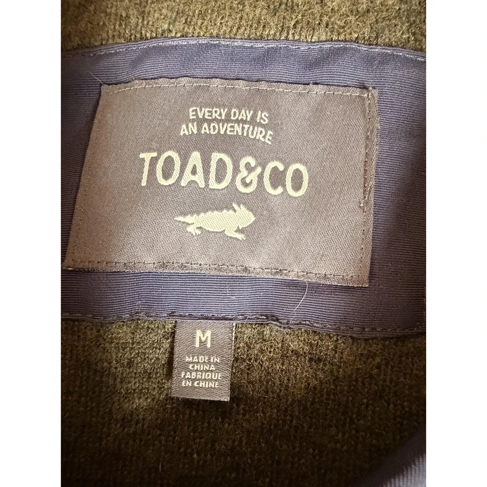 Toad&Co Coat Womens Medium‎ Green Wool Fleece Long Snap Front Sherpa Cozy